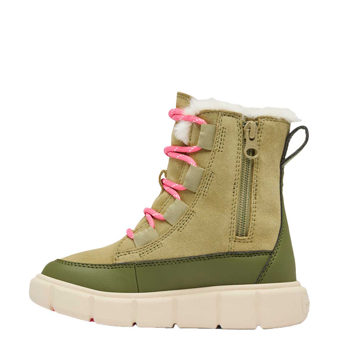 Sorel Explorer III Lace WP Boot Youth in Savory and Bleache